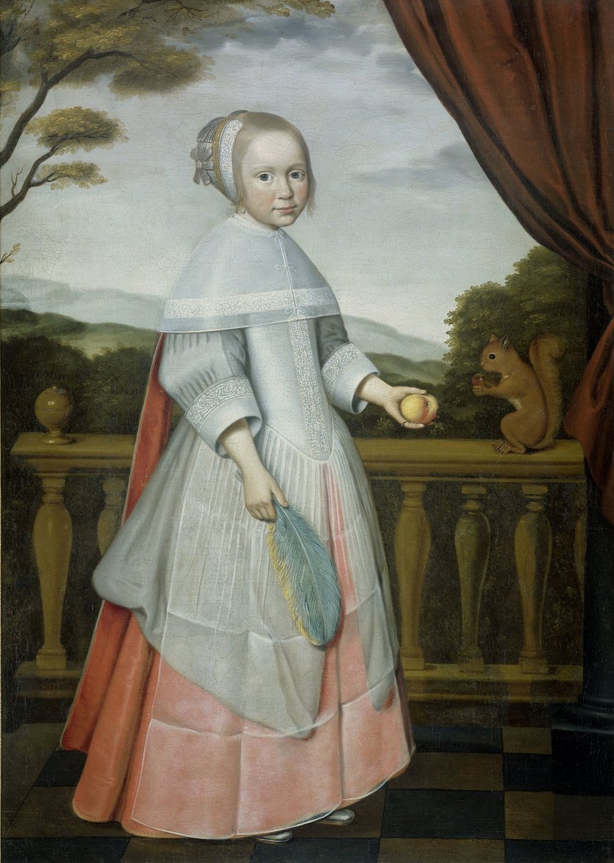 Retrato de Elisabeth van Oosten (1660-1714), como uma criança de Willem Jansz. Ploy (attributed to)