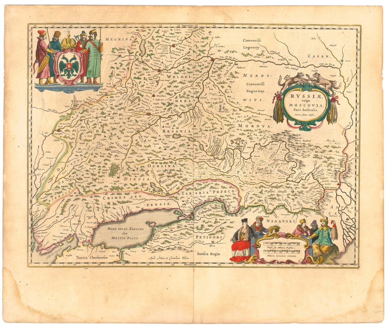 Mapa da Rússia a partir de: Velho Mundo ..., 1645 de Willem Janszoon Blaeu
