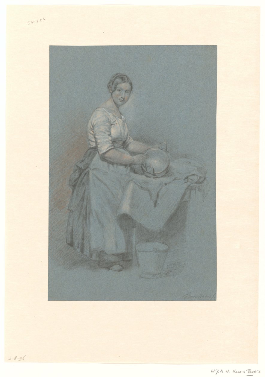 Serva de pé à mesa com bandeja de cobre de Willem Johannes Adrianus Wijnandus Voorn Boers