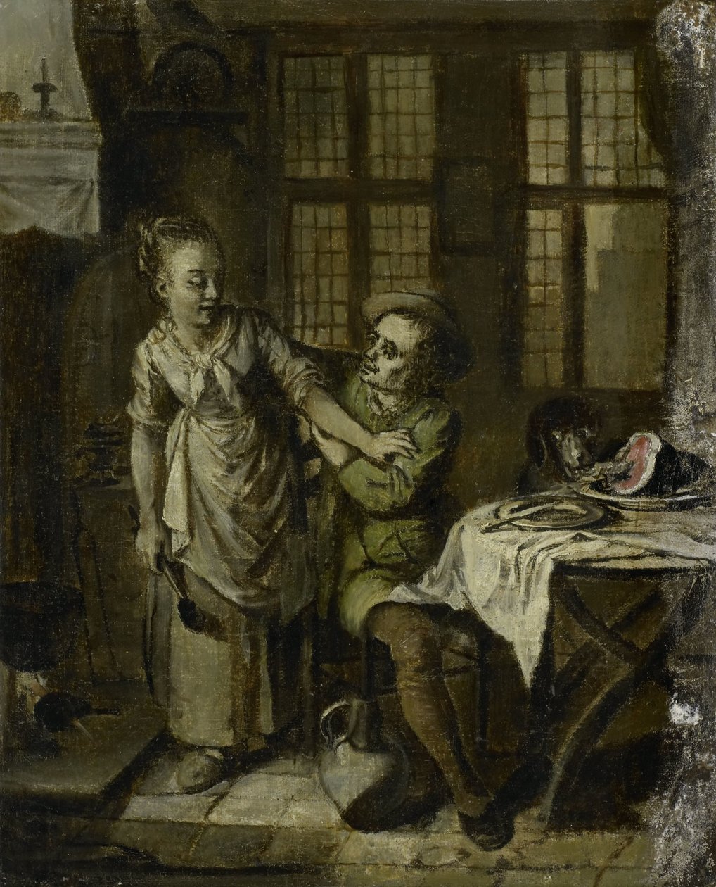 Gallant Scene in a Kitchen Interior de Willem Joseph Laquy