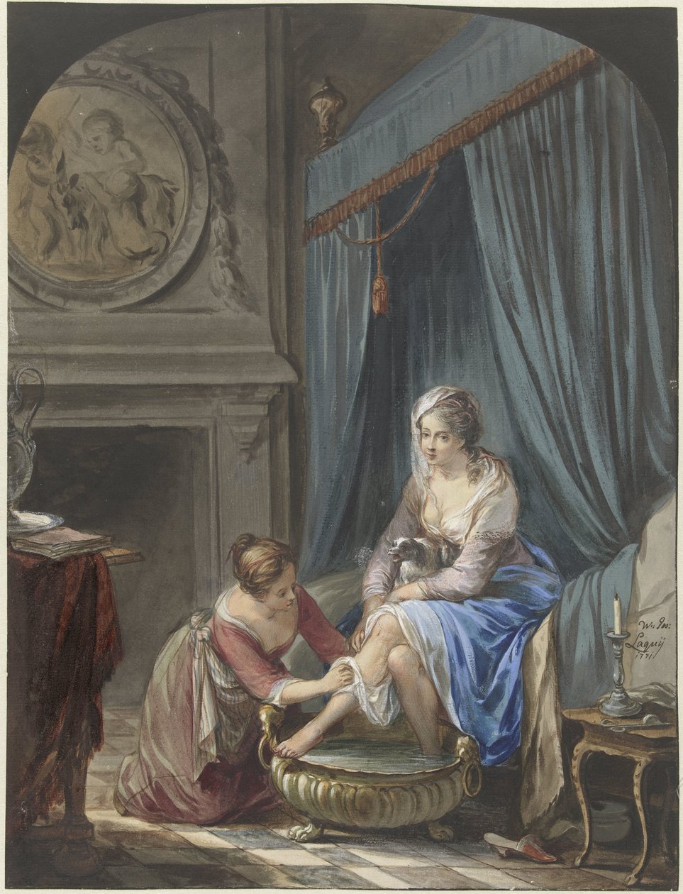 Retrete de uma jovem mulher de Willem Joseph Laquy