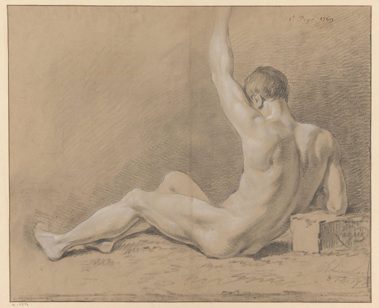 nu masculino sentado, visto por trás (1º prémio 1769) de Willem Joseph Laquy