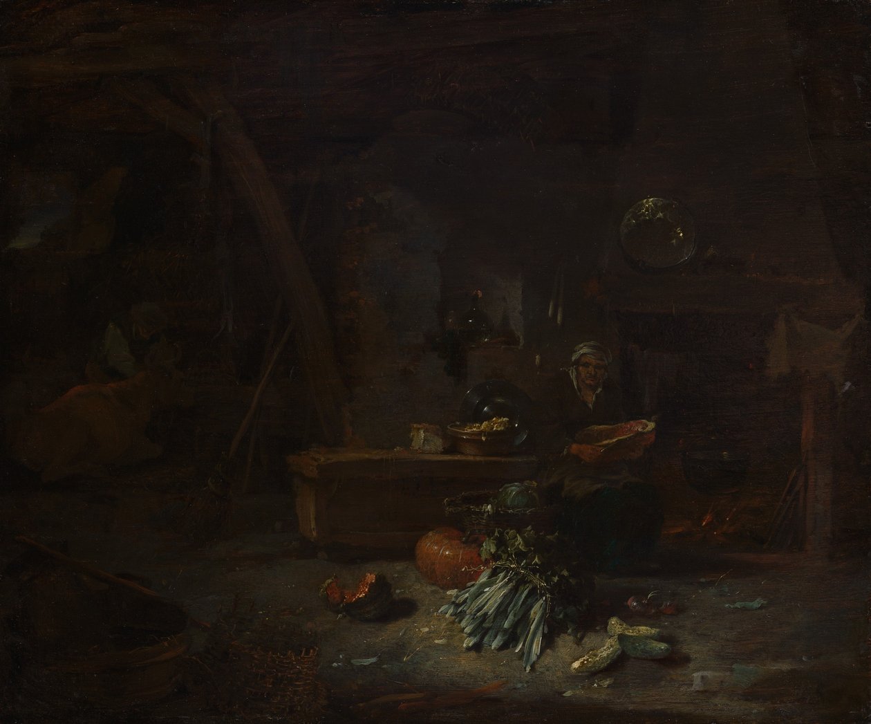 Interior de uma cozinha, ca. 1642-44. de Willem Kalf