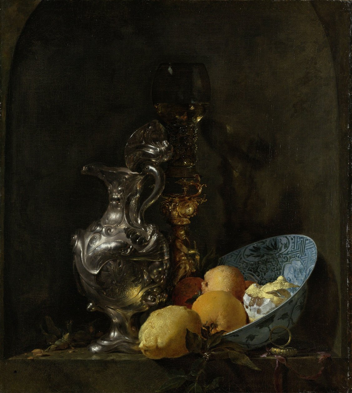 Natureza morta com a torre de prata de Willem Kalf