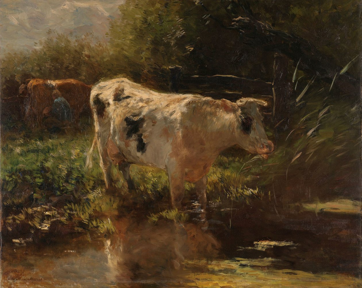 Vaca ao lado de uma vala Vaca no lado da vala de Willem Maris