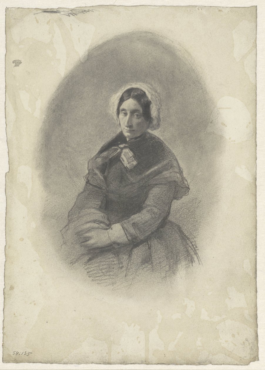 Retrato feminino em oval de Willem Maris