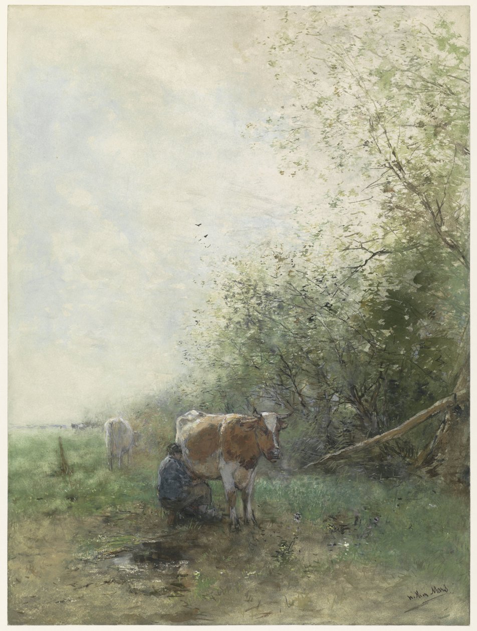 Tempo do leite de Willem Maris