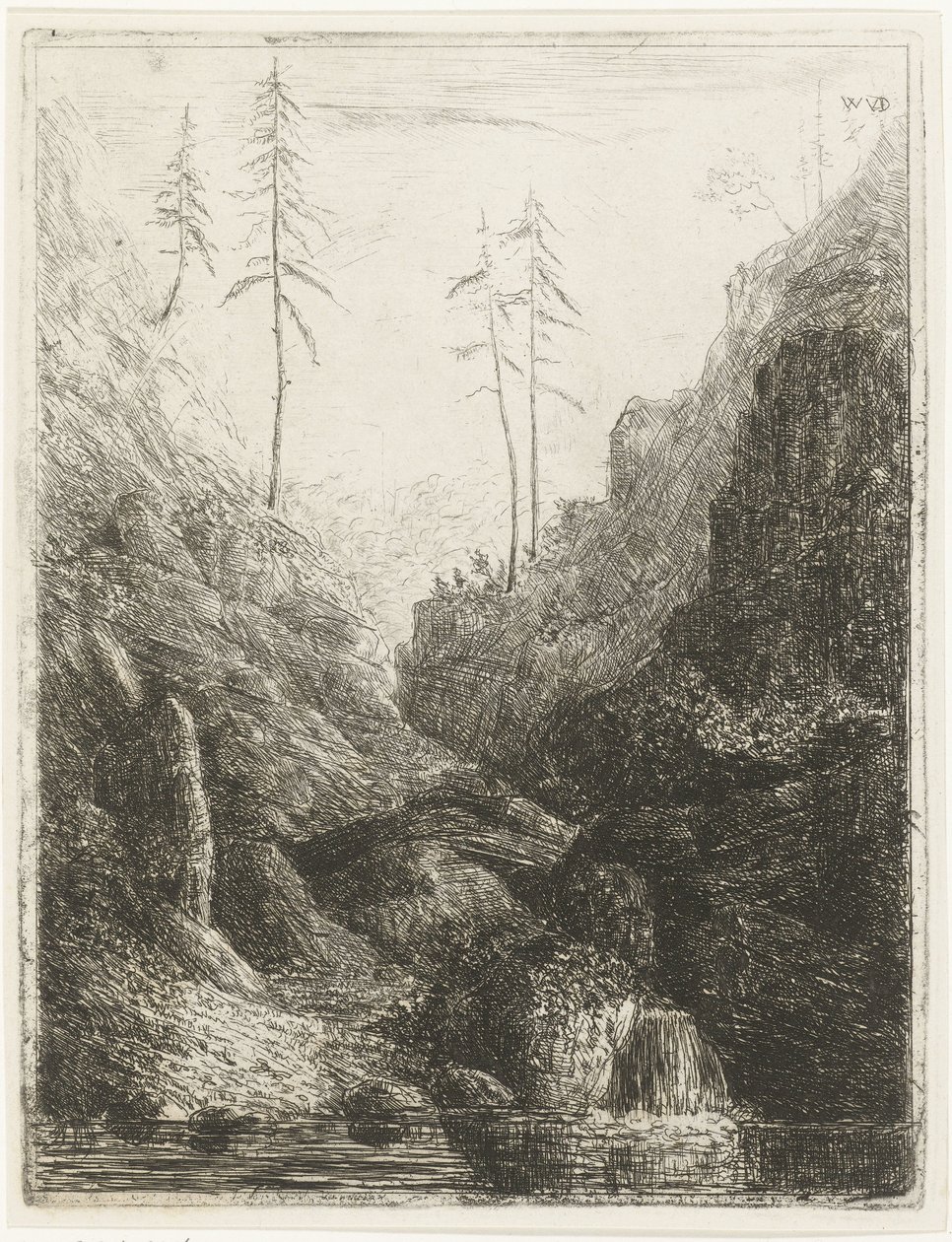 Paisagem rochosa de Willem Matthias Jan van Dielen
