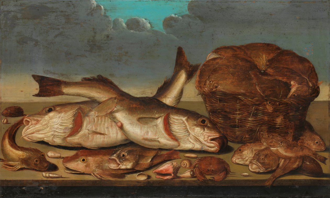 Natureza morta com peixe de Willem Ormea