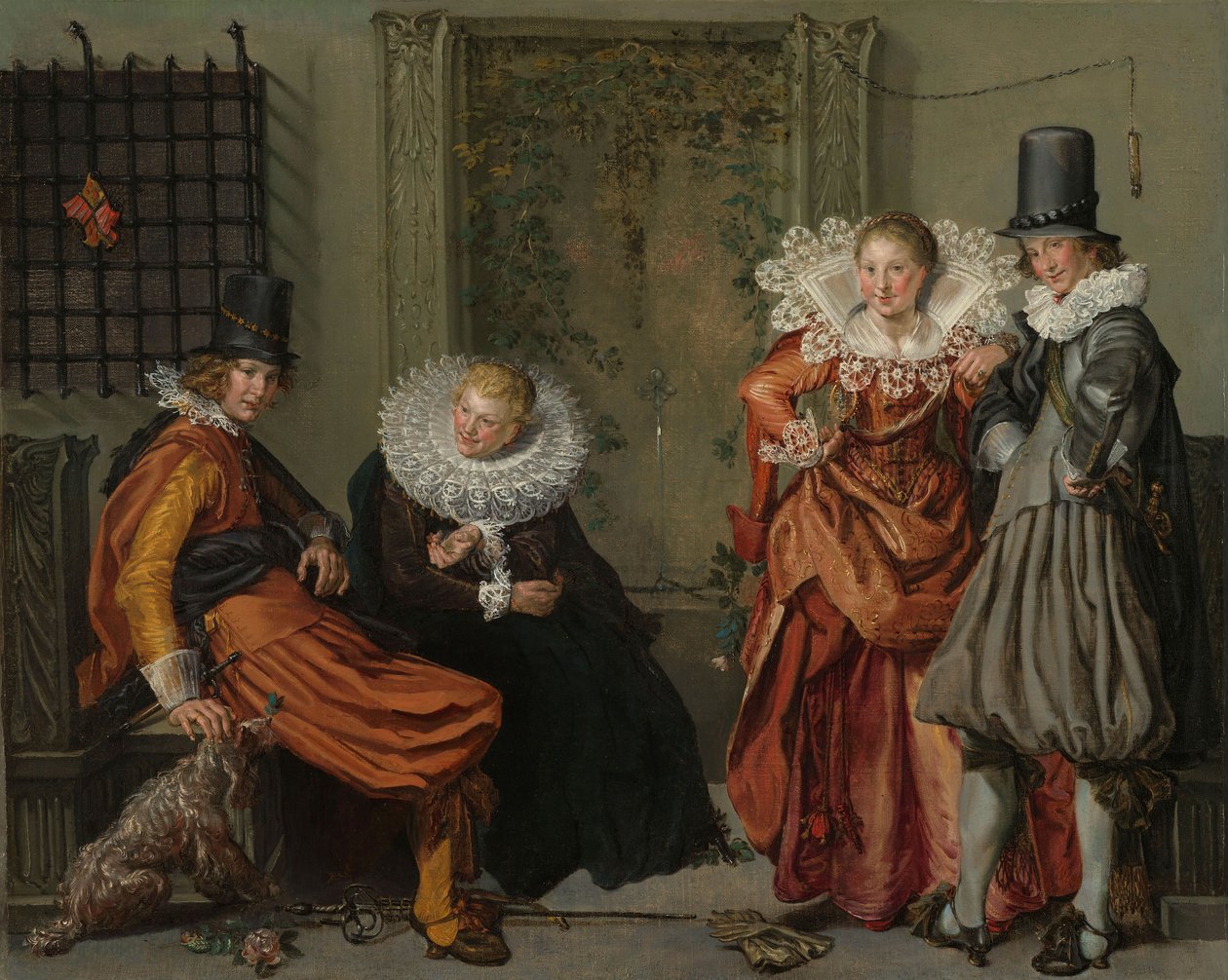 Casais Elegantes Cortejando, c. 1616-20 de Willem Pietersz Buytewech