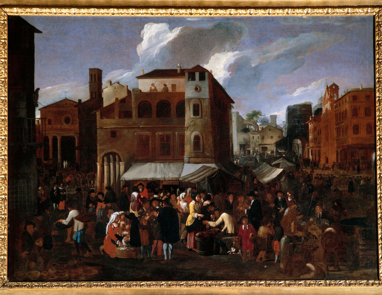 Cena do mercado (óleo sobre tela) de Willem Reuter