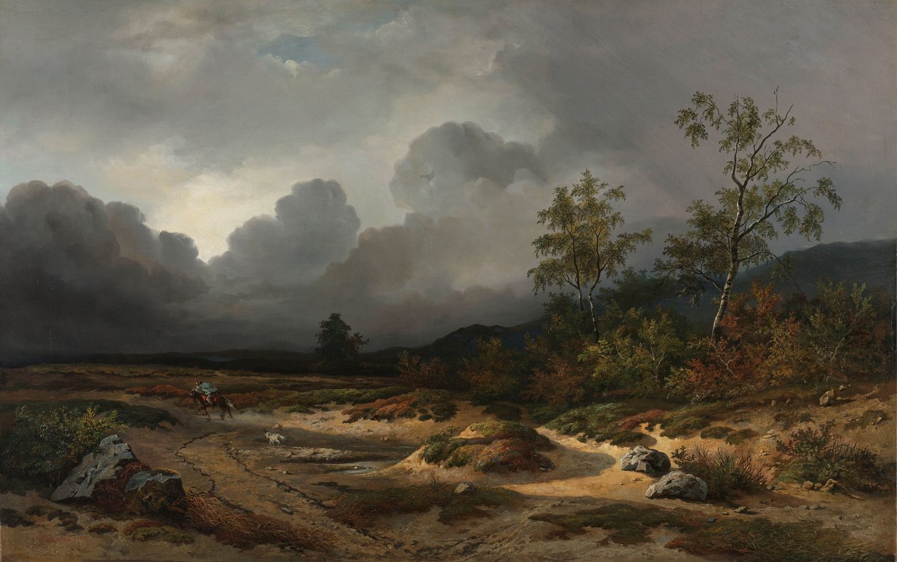 Paisagem com uma tempestade de trovoada
Paisagem com tempestade a aproximar-se de Willem Roelofs (I)