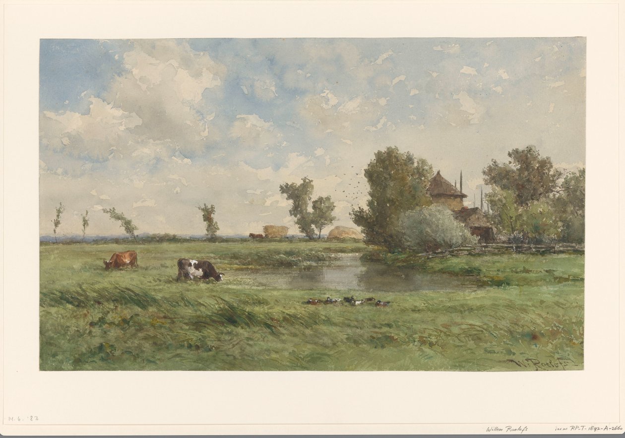 Pasto com vacas de Willem Roelofs (I)