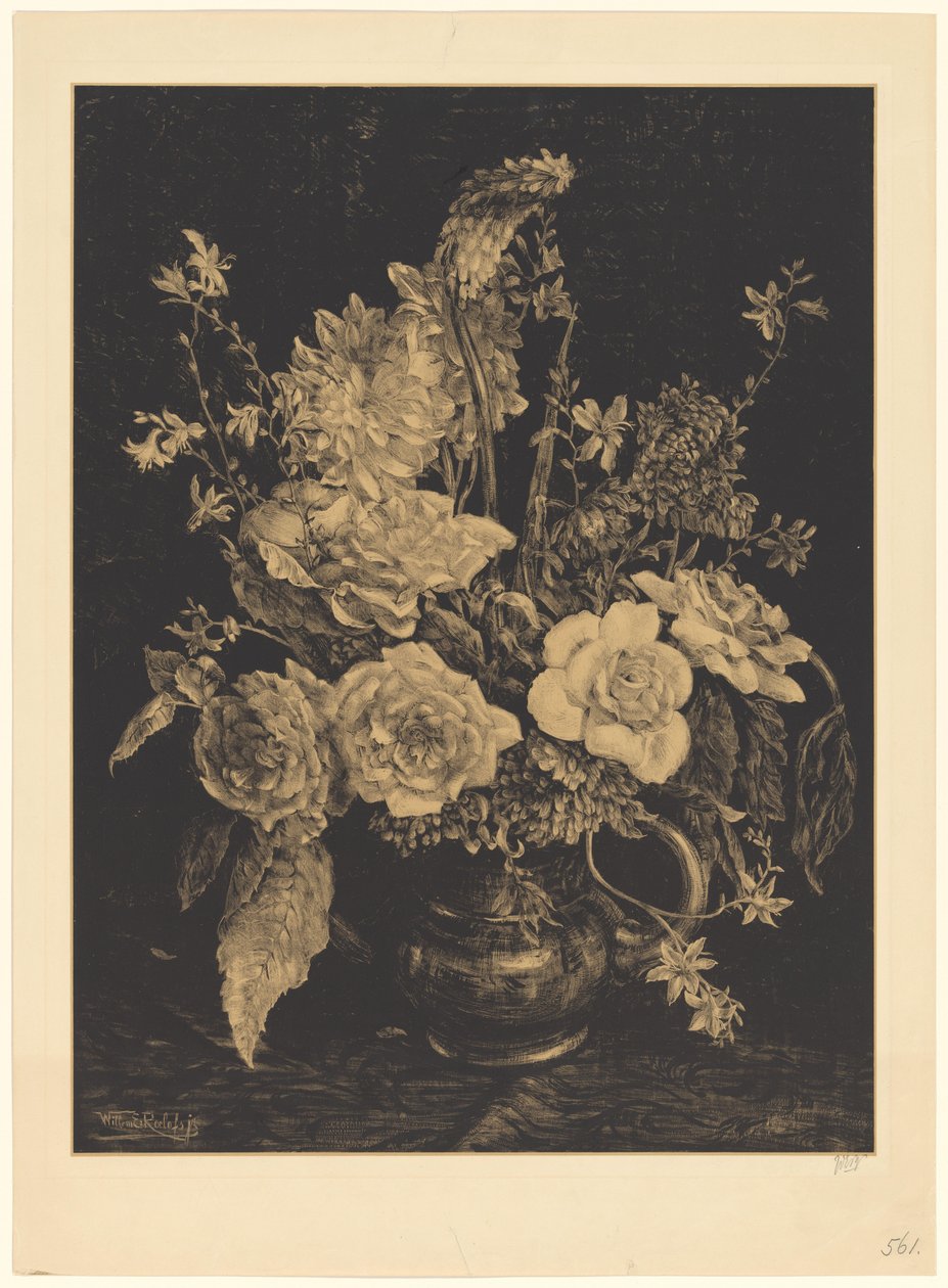 Flores em um vaso de Willem Roelofs (II) (signed by artist)