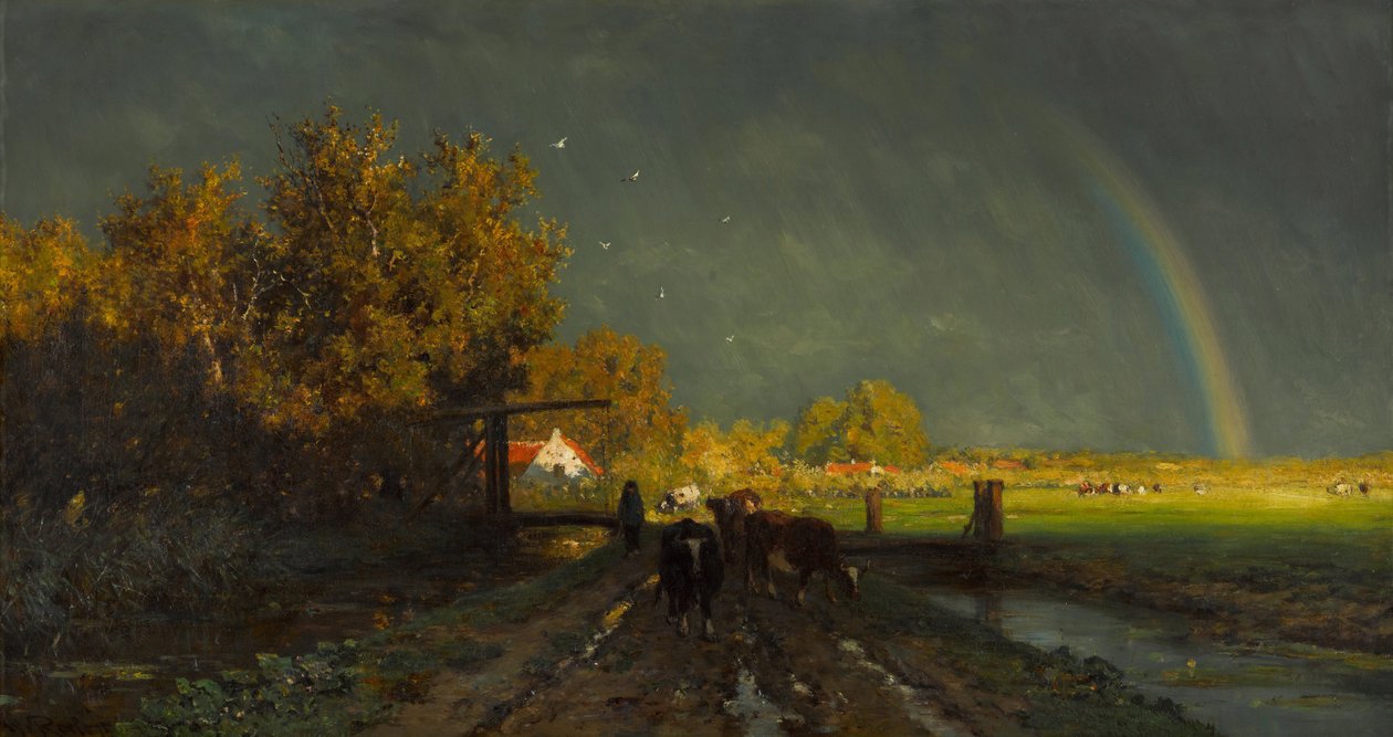 ""Arc en ciel"" (Arco-íris) Peinture de Willem Roelofs (1822-1897) - 1875 - Óleo sobre tela Dim 96,2x147,7 cm Gemeentemuseum The Hague (La Haye) de Willem Roelofs