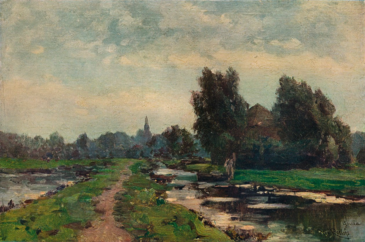 Perto de Gouda, século XIX de Willem Roelofs