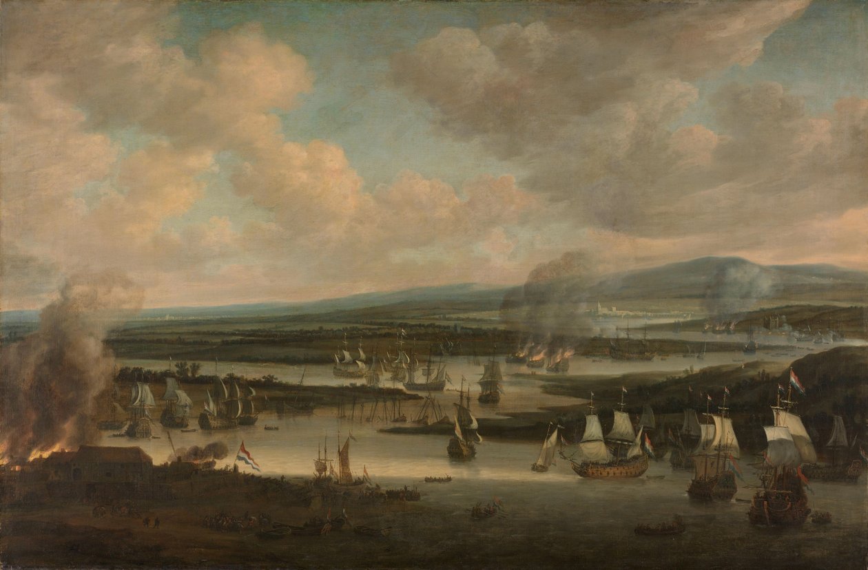 Queima da frota inglesa perto de Chatham de Willem Schellinks