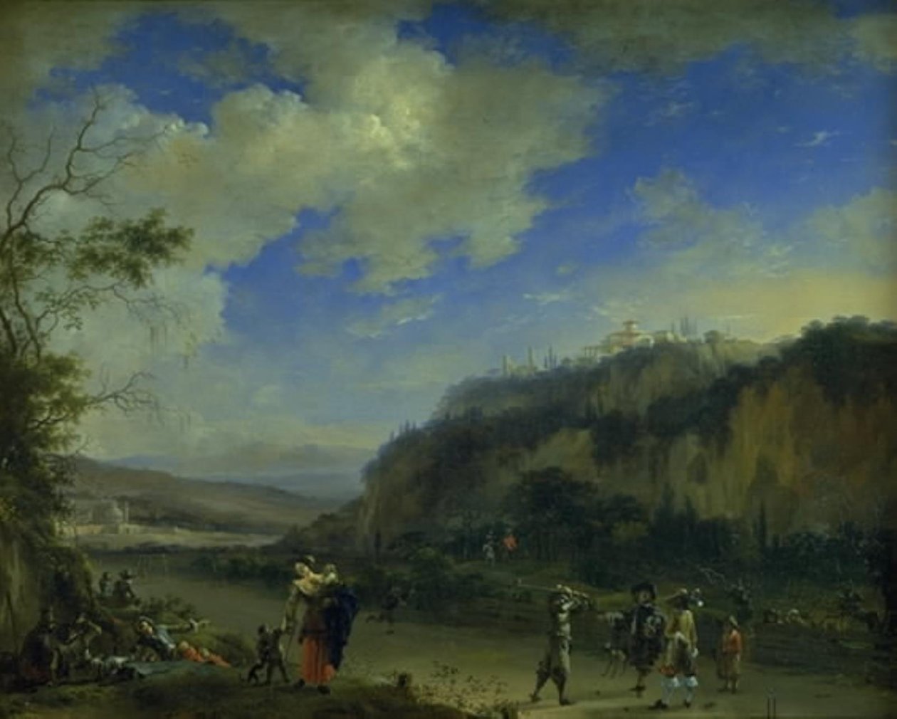Paisagem com cavalheiros jogando Pall-Mall de Willem Schellinks