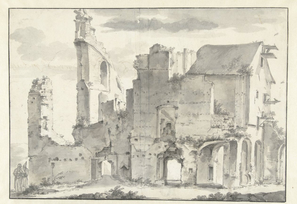 Ruínas da abadia de Rijnsburg de Willem Schellinks