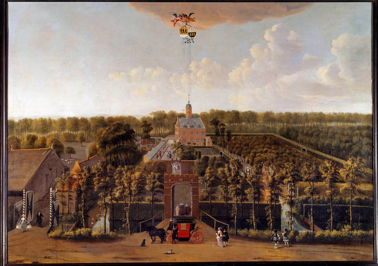 Vista da propriedade Munnikenhof em Zelande (Holanda) Pintura de Willem Schellinks (1627-1678) Middelburg do século XVII. Museu Zelandês de Willem Schellinks