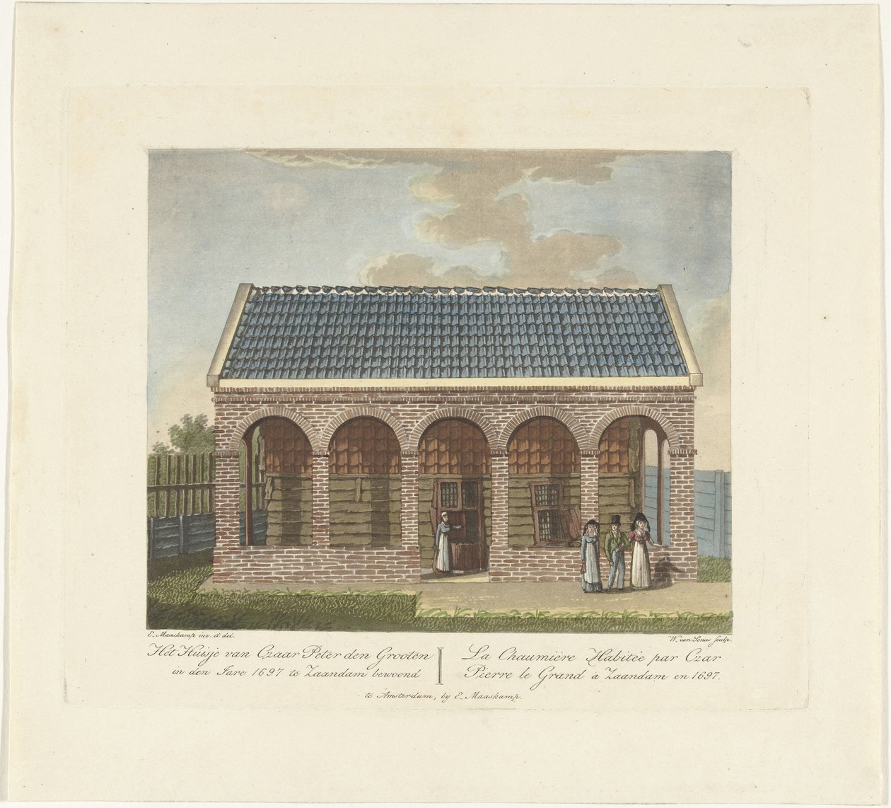 A Casa do Czar Peter em Zaandam, 1697, ca 1825 de Willem Senus van
