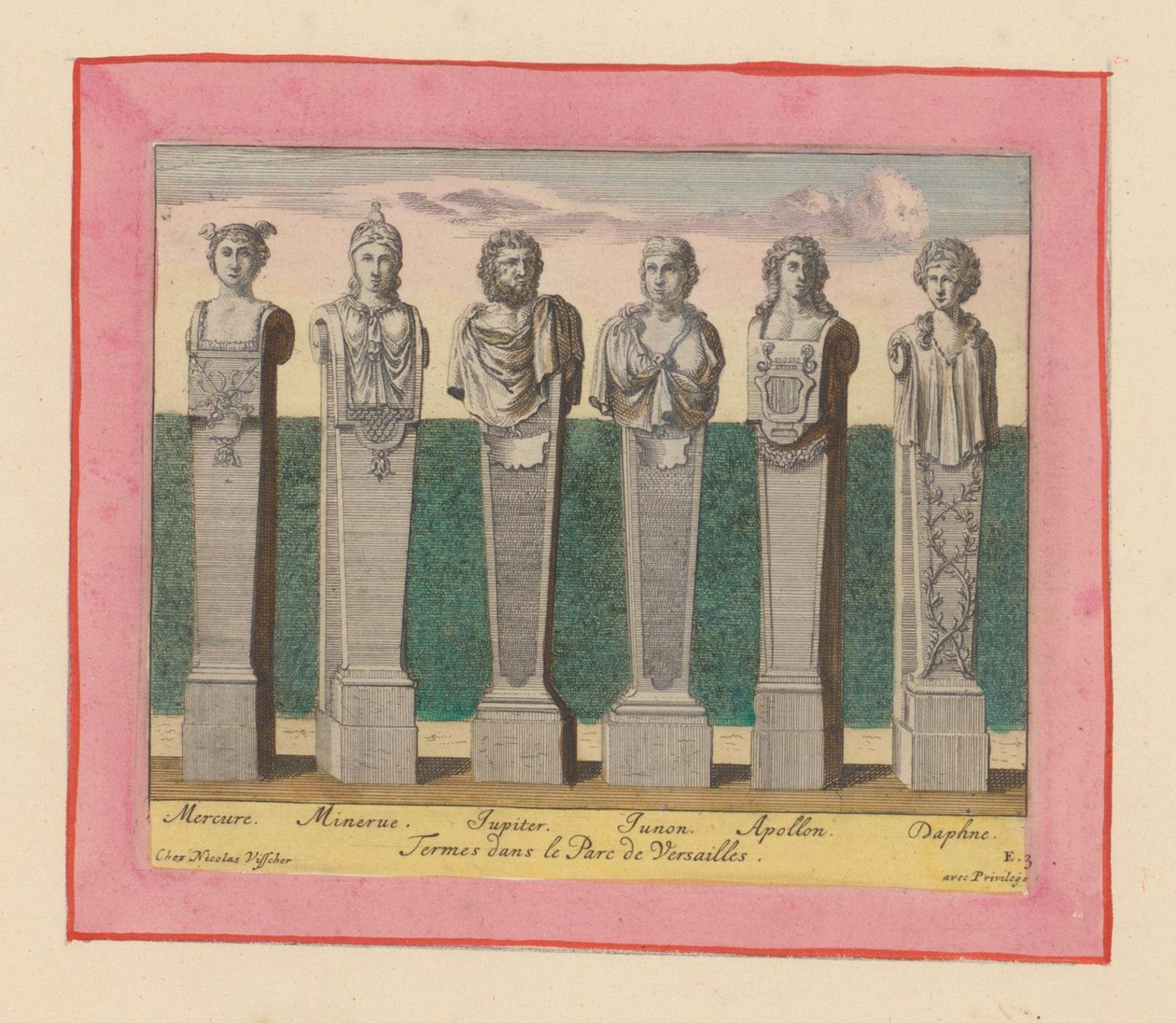 Hermes von Merkur, Minerva, Jupiter, Juno, Apollo und Daphne de Willem Swidde