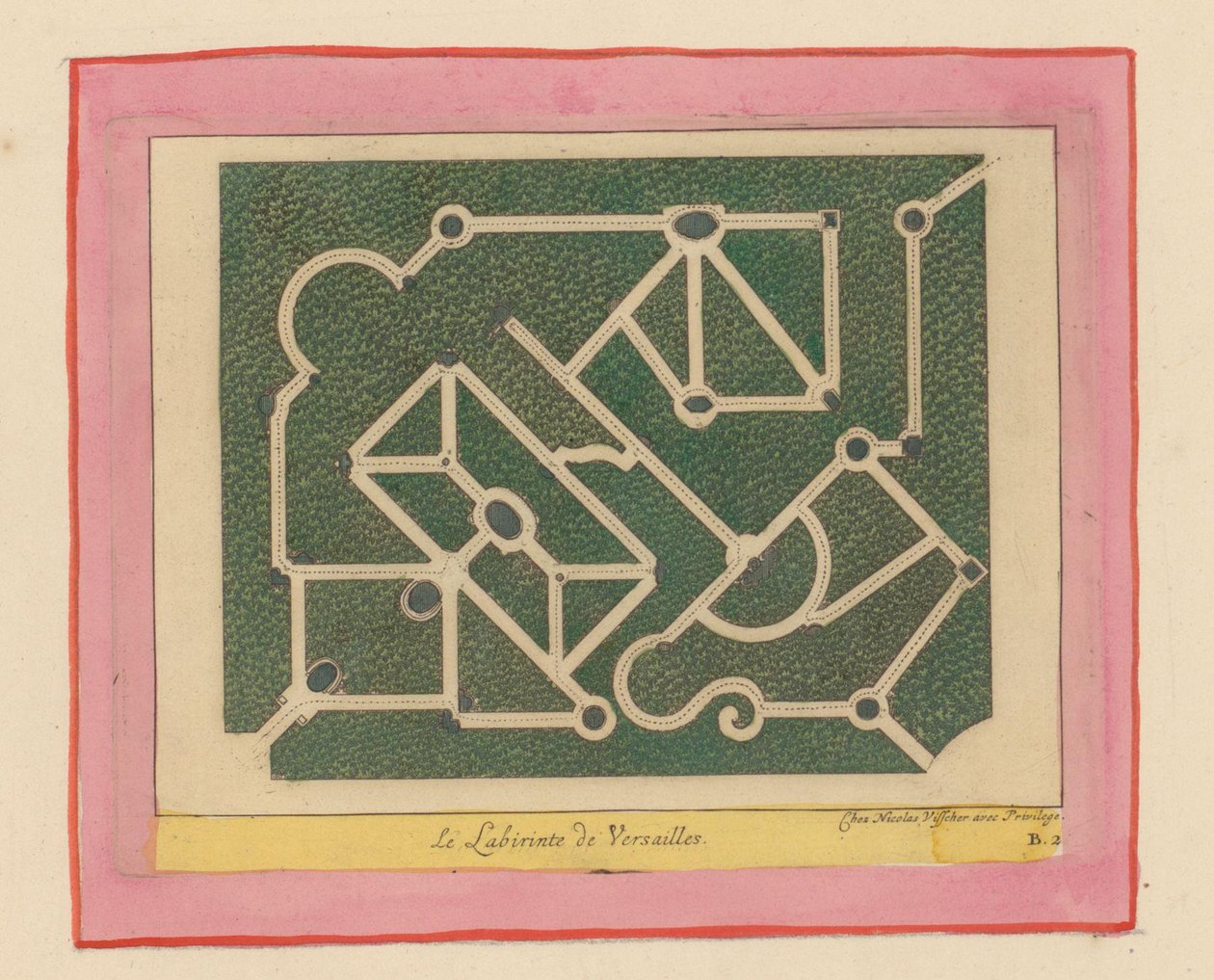 Grundriss des Labyrinths von Versailles de Willem Swidde