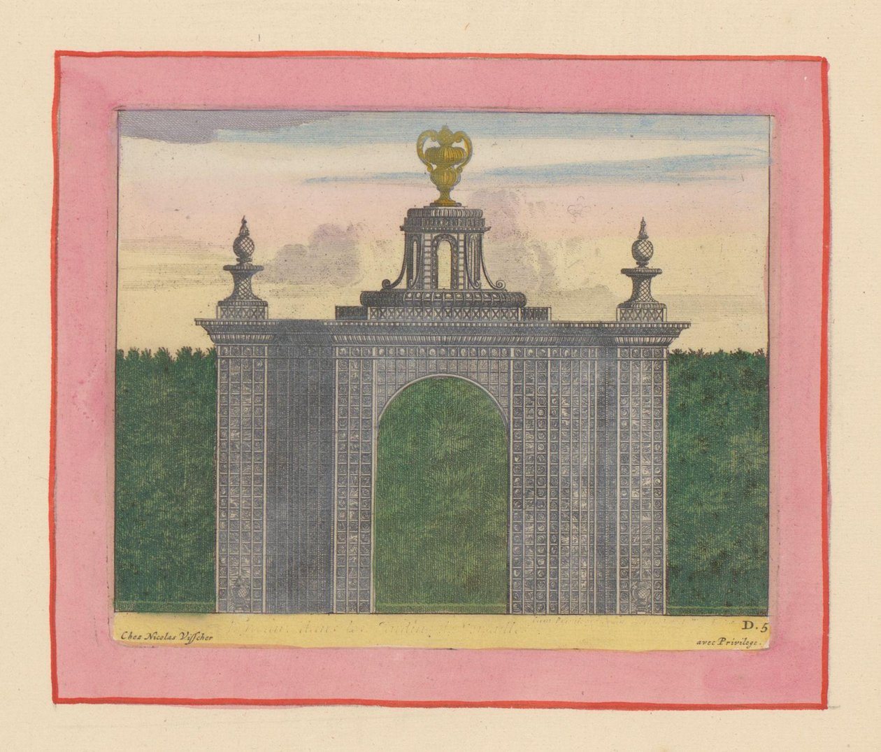 Gittertor mit Gartenvasen in den Gärten von Versailles de Willem Swidde