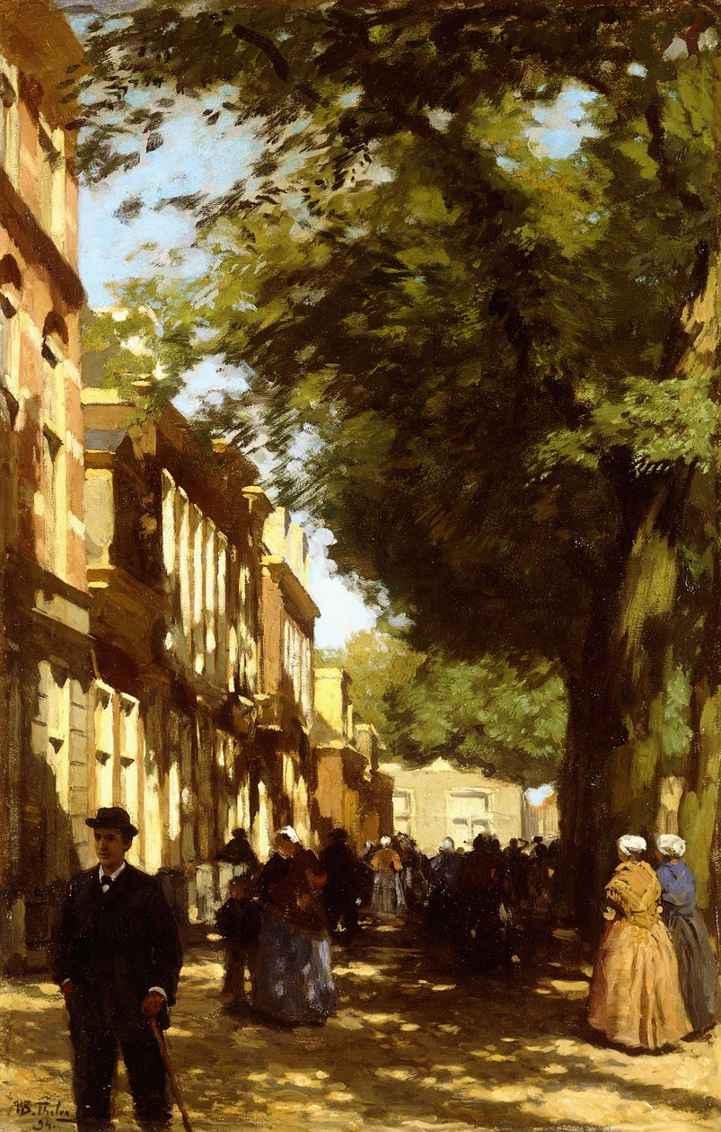 Meio-dia em uma rua movimentada da cidade de Willem Tholen