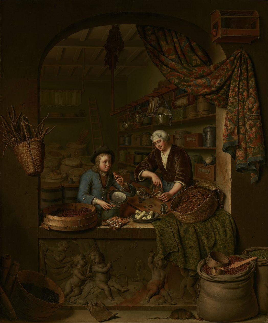 Uma mercearia de Willem Van Mieris