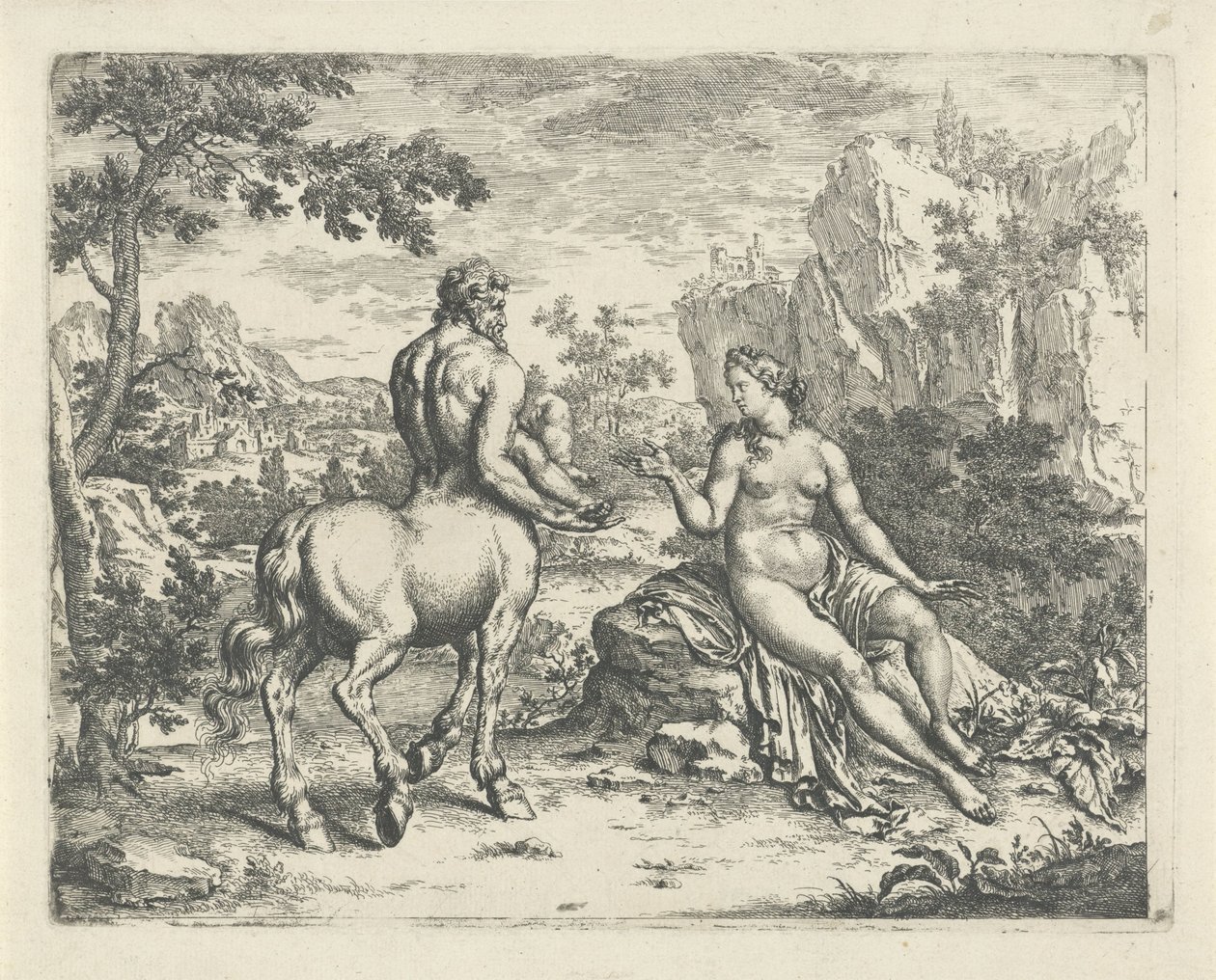 Ocyrhoë prevê o destino de Chiron e Asclepius de Willem Van Mieris