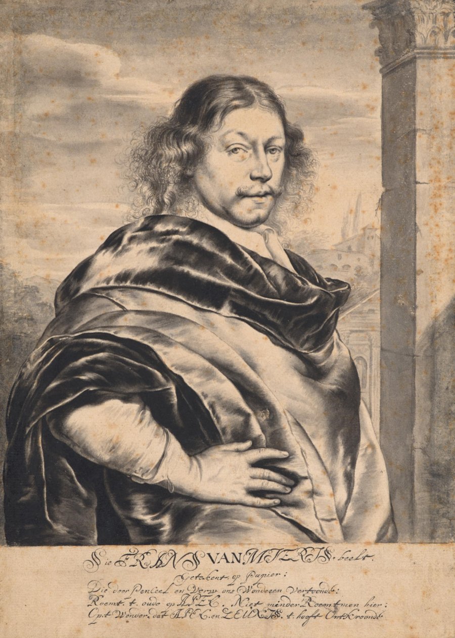 Retrato de Frans van Mieris, o Velho, a partir de um desenho de Frans van Mieris, o Velho de Willem Van Mieris