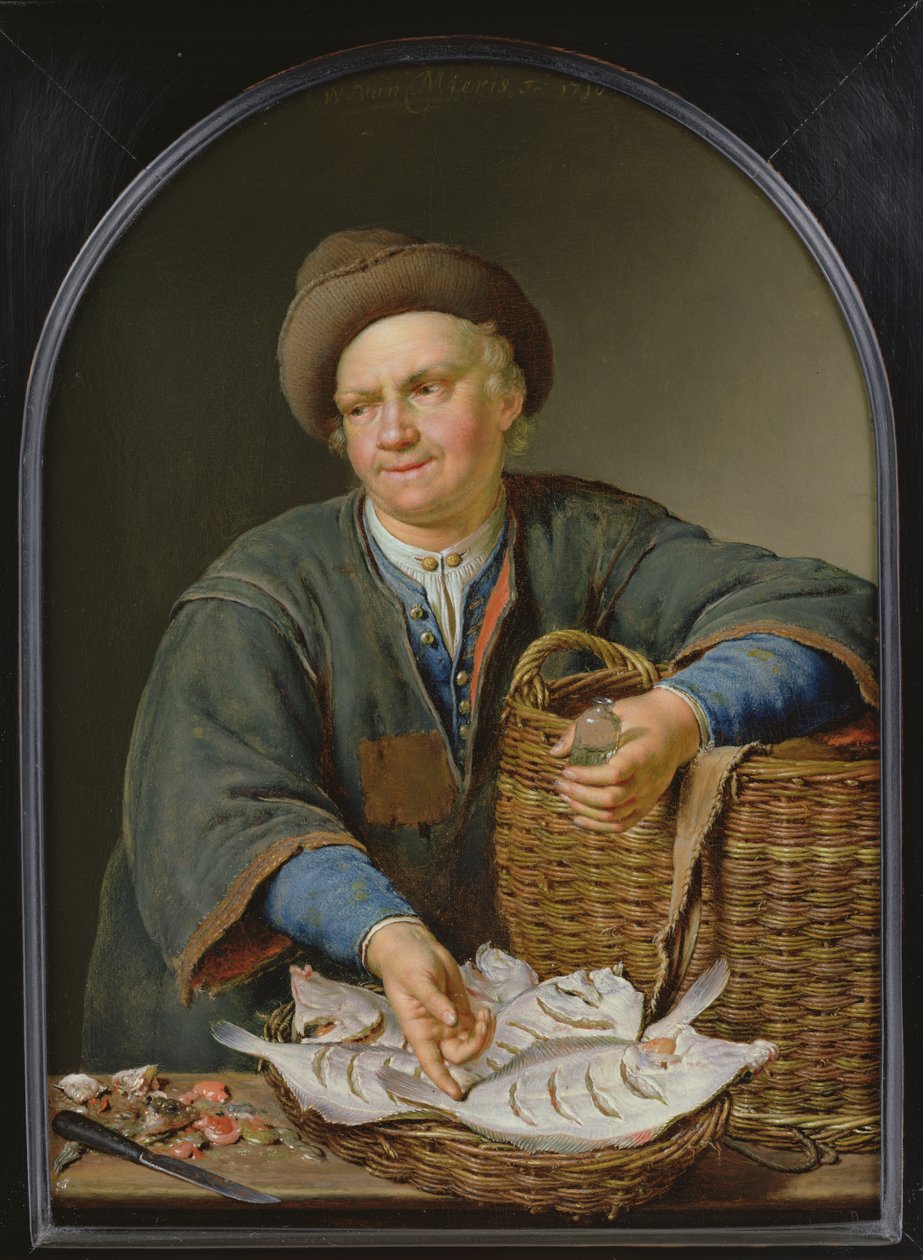 O vendedor de peixe de Willem Van Mieris