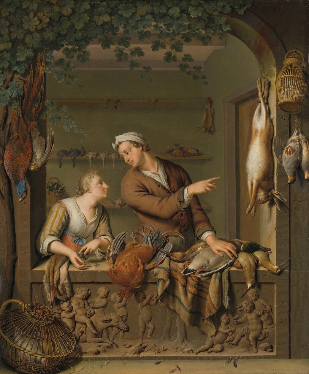 O vendedor de aves de capoeira
De poelier de Willem Van Mieris