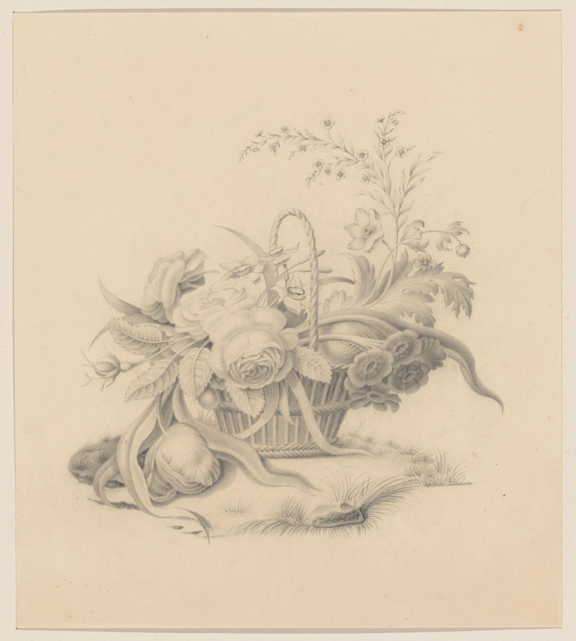 cesta de flores de Willem Verbeet