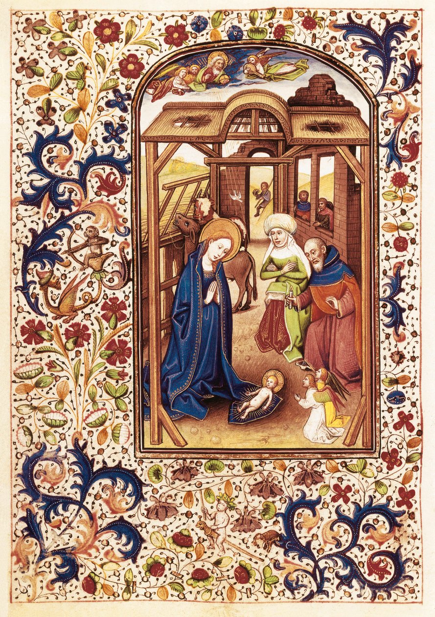 Cena da Natividade de "O Livro de Horas de Leonor de la Vega". de Willem Vrelant