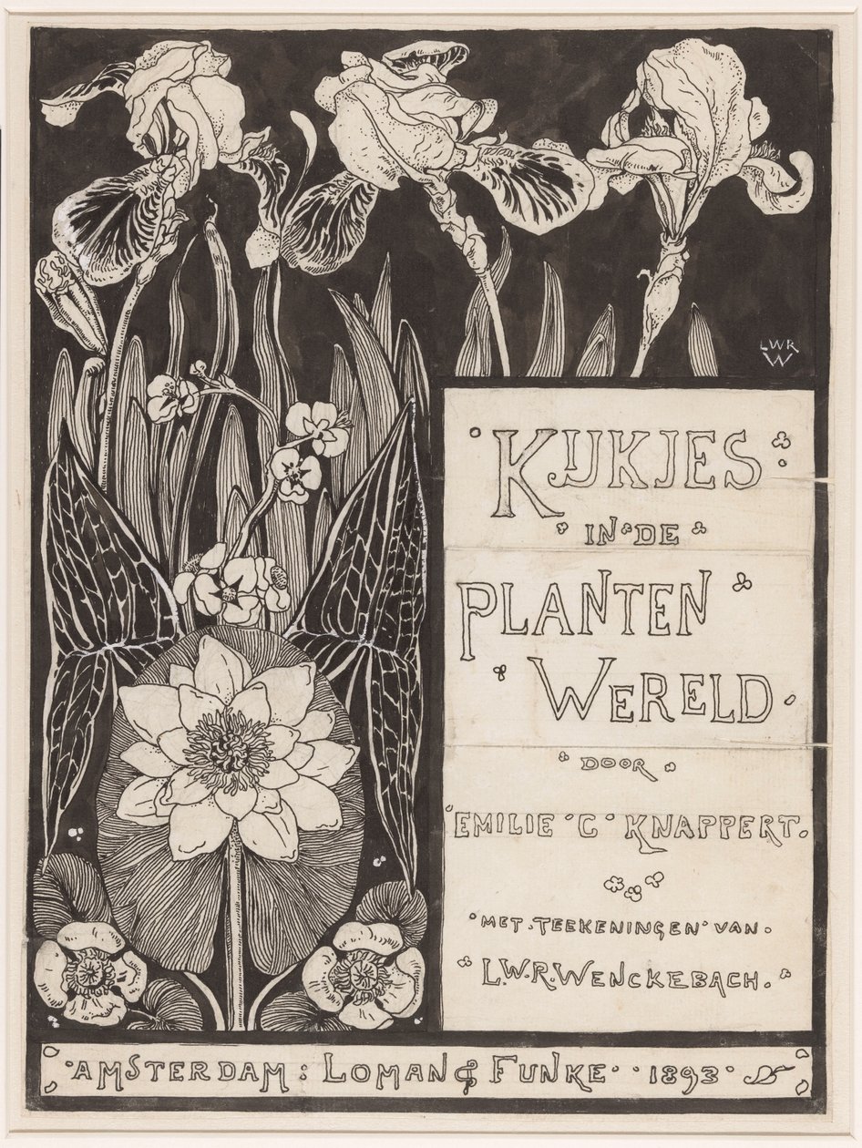 Desenho de encadernação para: Knappert, Emilie C., Views of the plant world, 1893 de Ludwig Willem Reymert Wenckebach