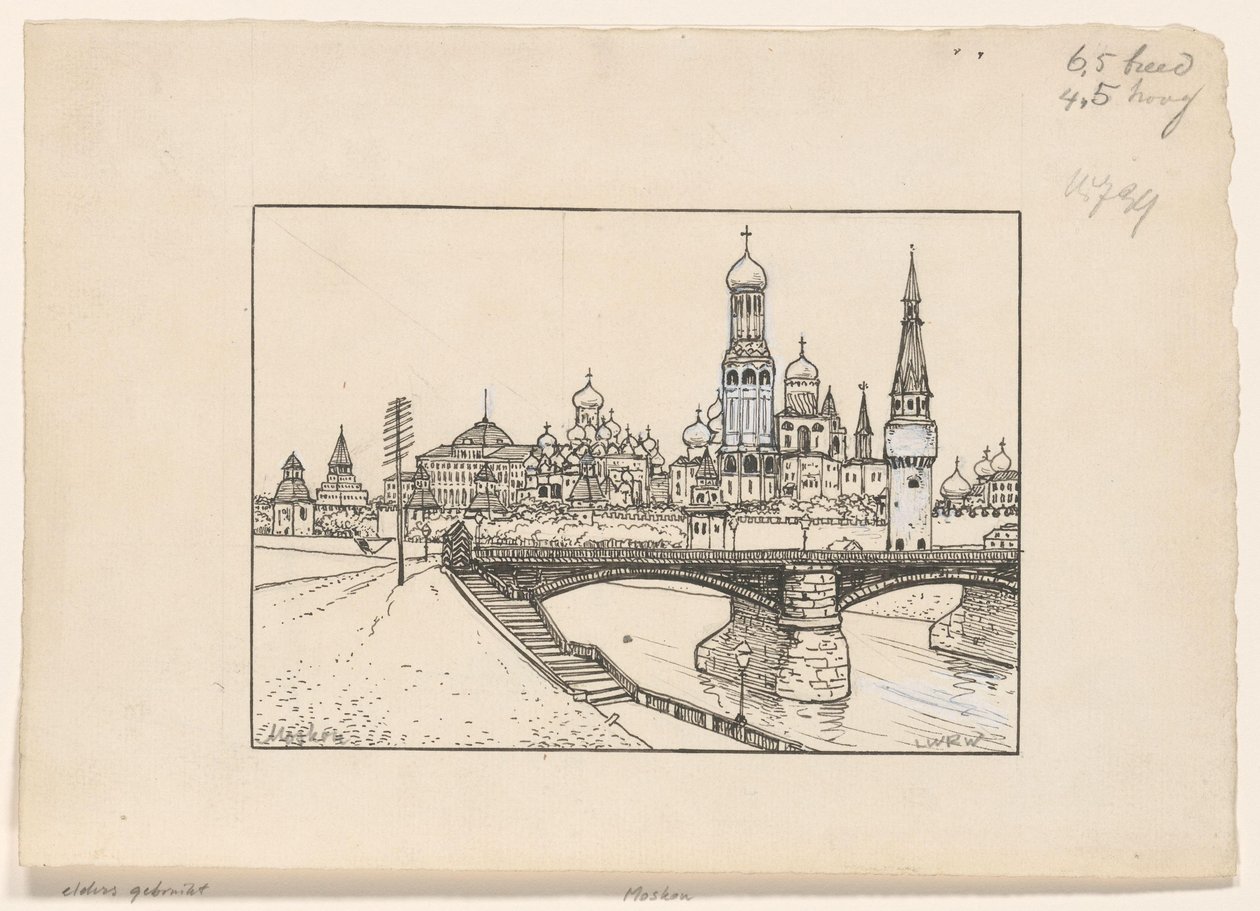 Vista do Kremlin em Moscou de Ludwig Willem Reymert Wenckebach