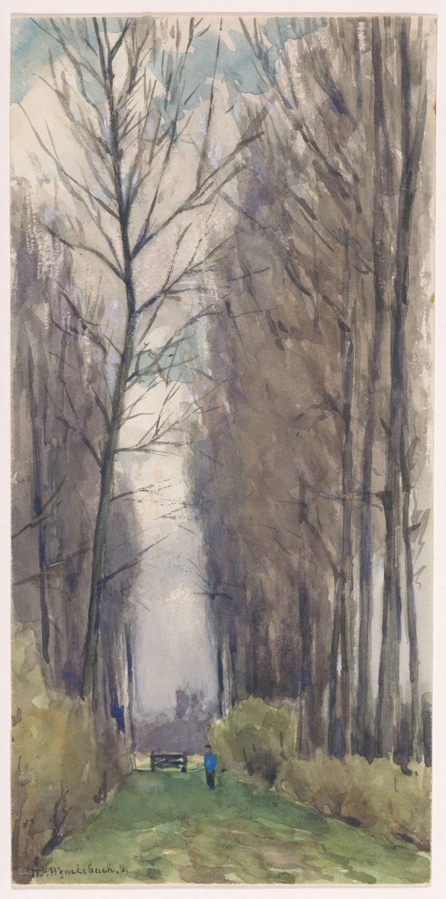 Avenida com árvores altas de Ludwig Willem Reymert Wenckebach
