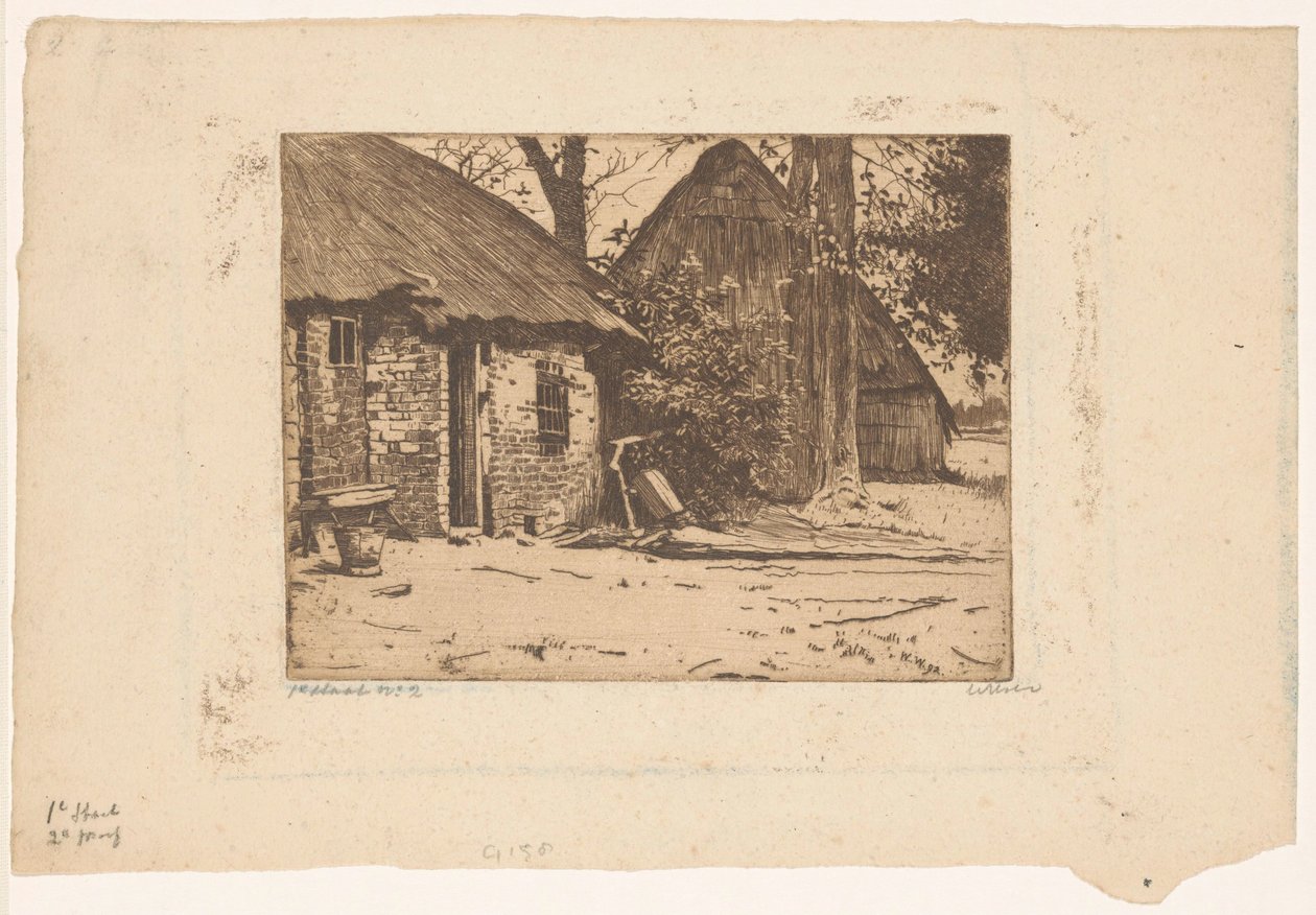 Fazenda com celeiro em Brabant de Willem Witsen (signed by artist)