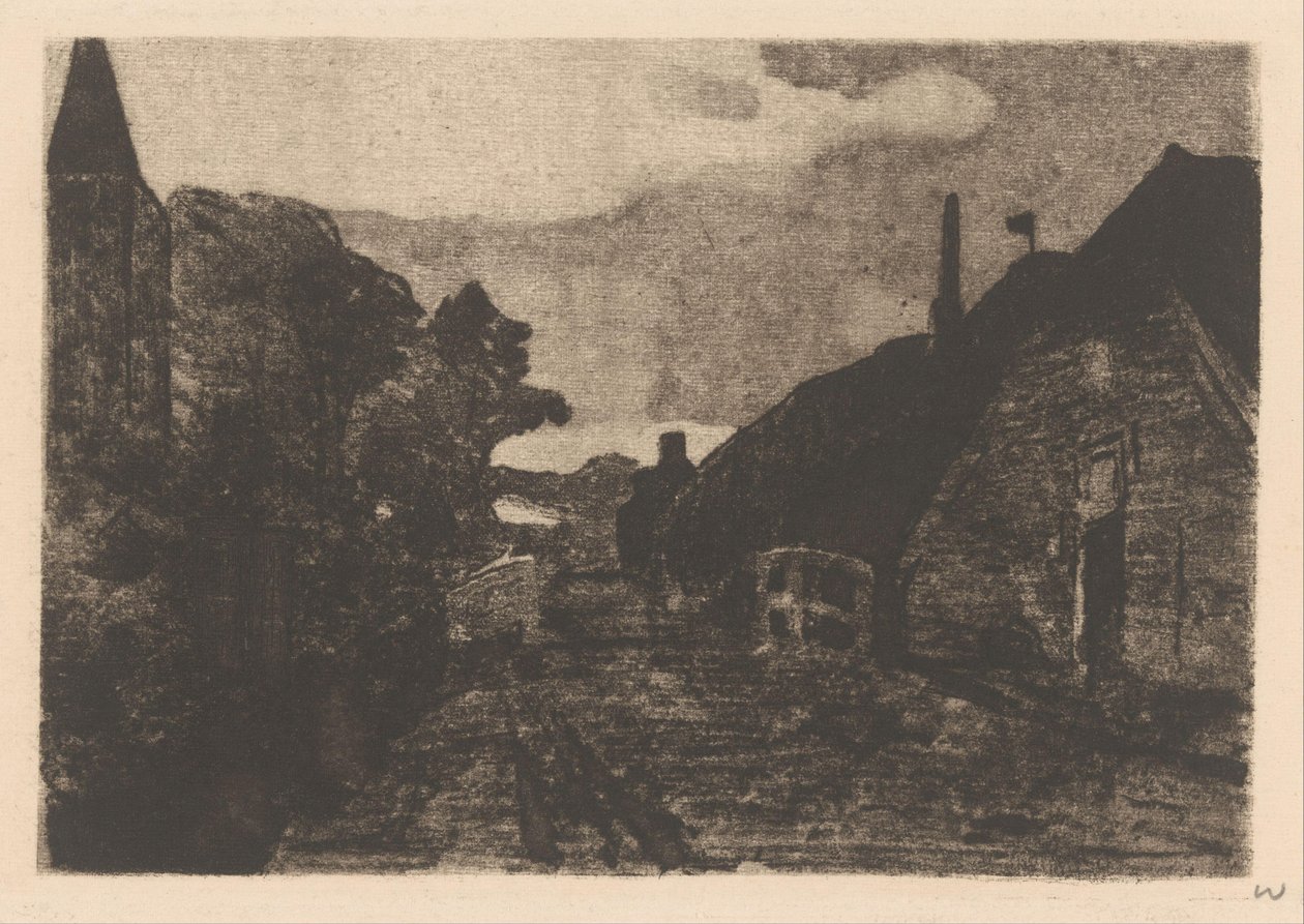 Dorpsweg em Diepenheim de Willem Witsen (signed by artist)