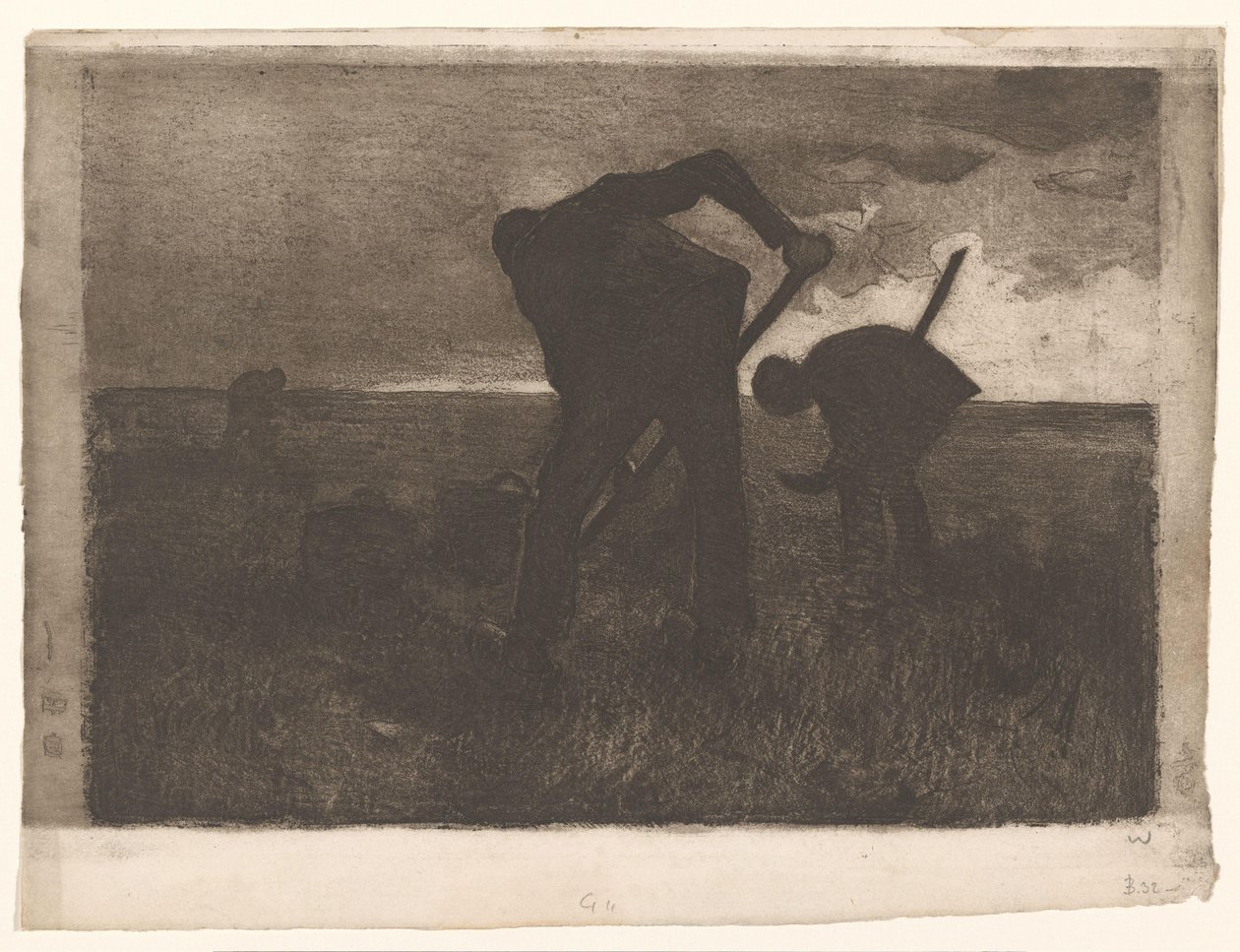 Três colheitadeiras de batata de Willem Witsen (signed by artist)