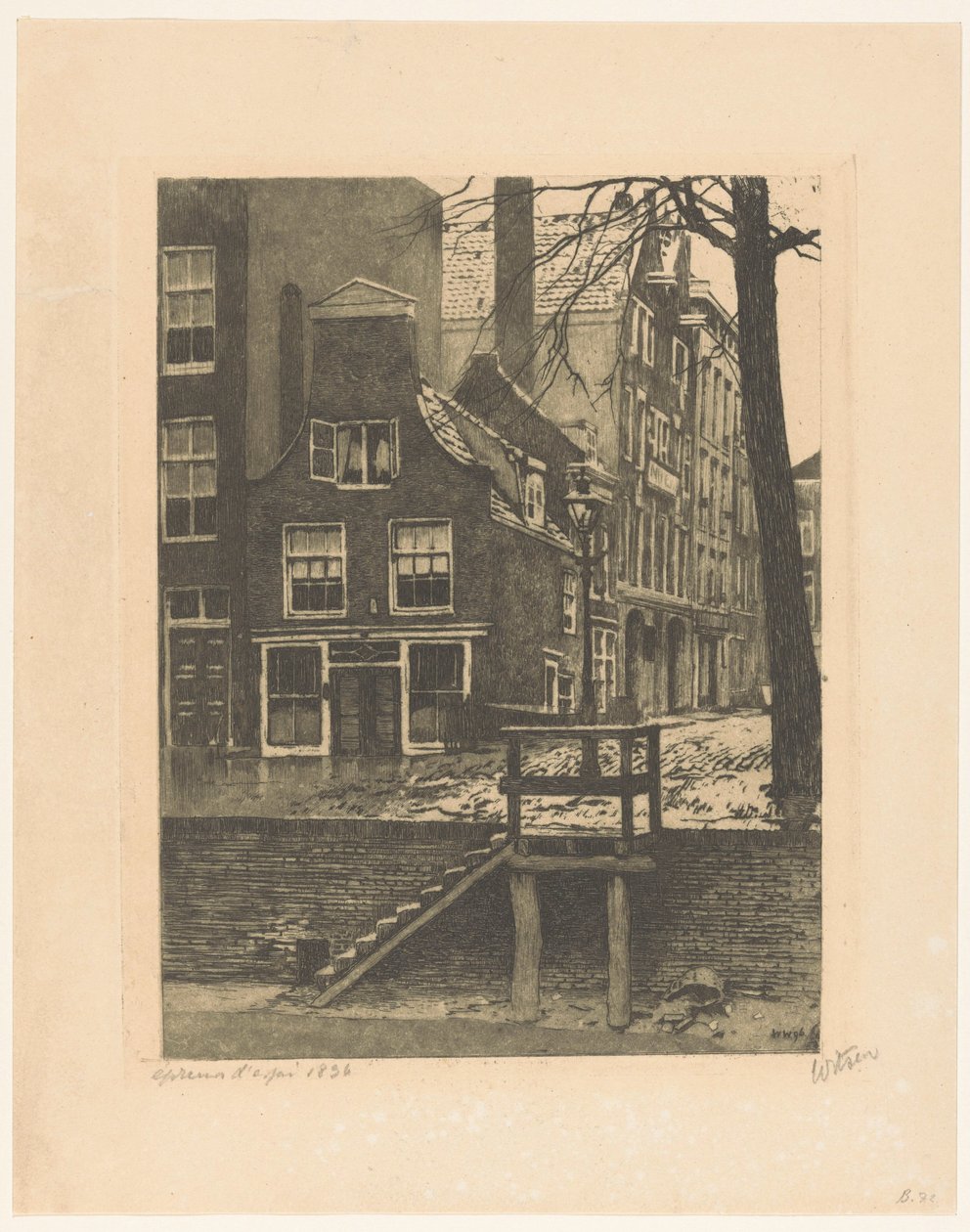 Vista do Bierhaven e da Oranjestraat em Rotterdam de Willem Witsen (signed by artist)