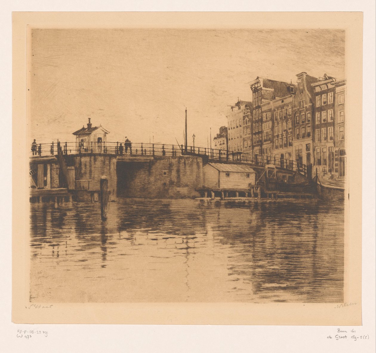 Vista dos Kraansluis em Amesterdão de Willem Witsen (signed by artist)