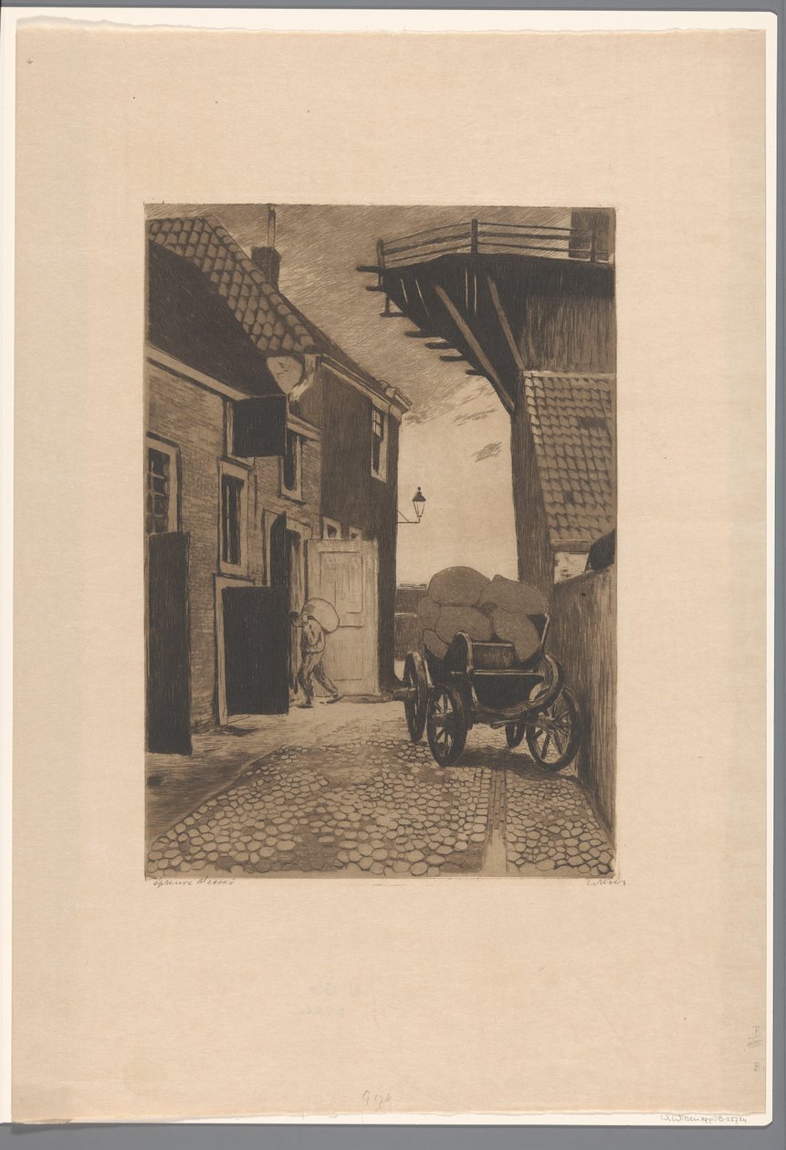 Vista do Molensteeg em Wijk bij Duurstede de Willem Witsen (signed by artist)