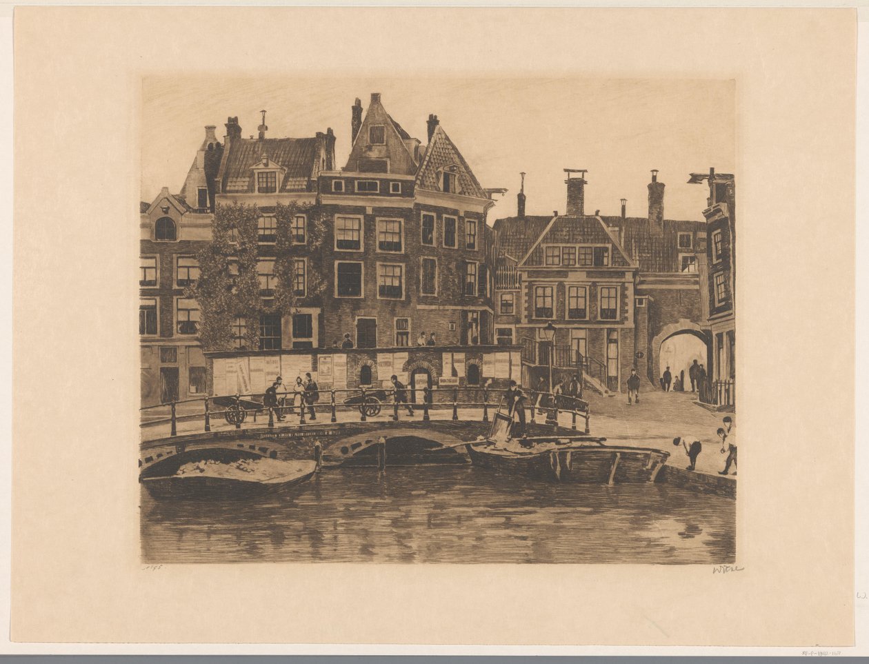 Vista do Beurspleintje em Amesterdão de Willem Witsen (signed by artist)