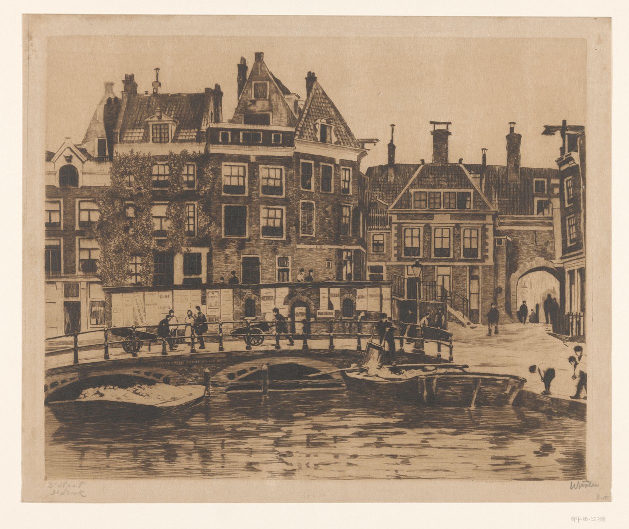 Vista do Beurspleintje em Amsterdã de Willem Witsen (signed by artist)
