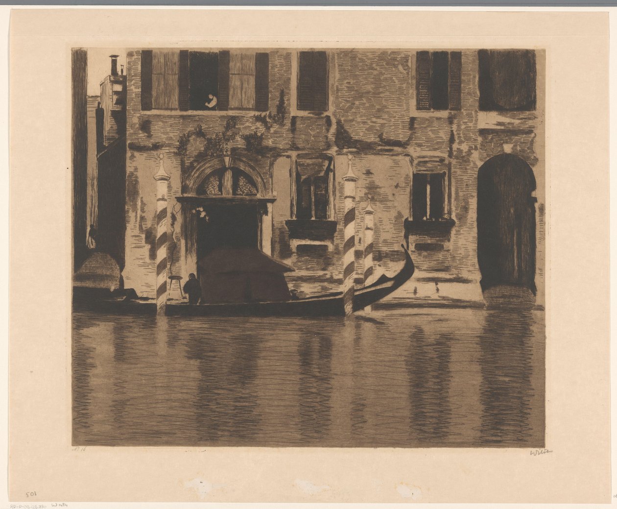 Gôndola com construção no Grand Canal em Veneza de Willem Witsen (signed by artist)