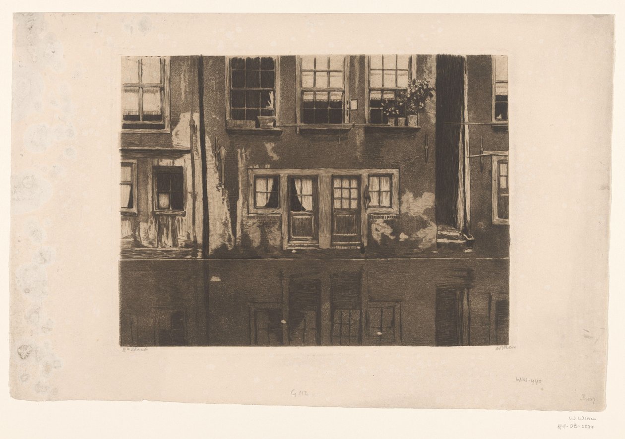 Casas no Oudezijds Achterburgwal em Amesterdão de Willem Witsen (signed by artist)