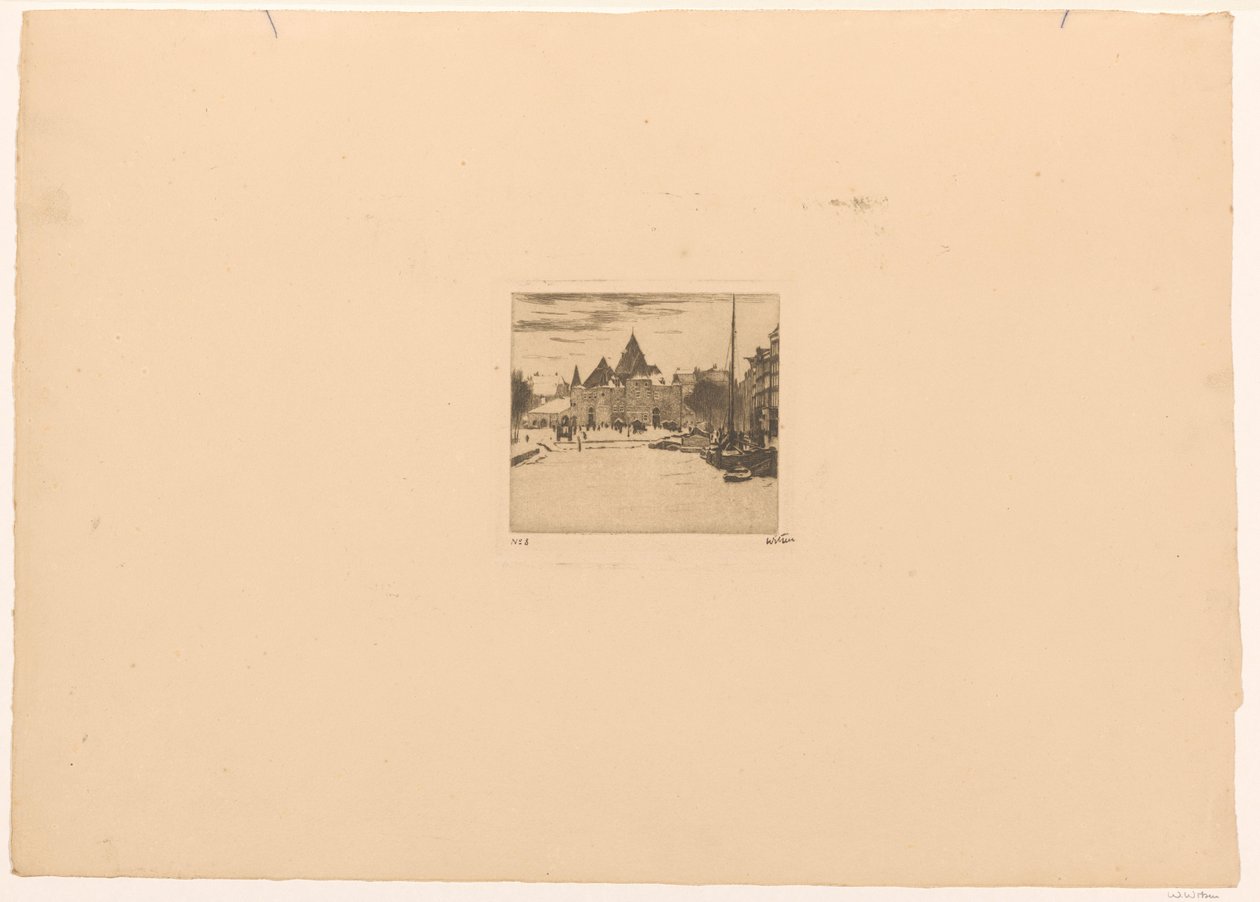 Nieuwmarkt em Amsterdão de Willem Witsen (signed by artist)
